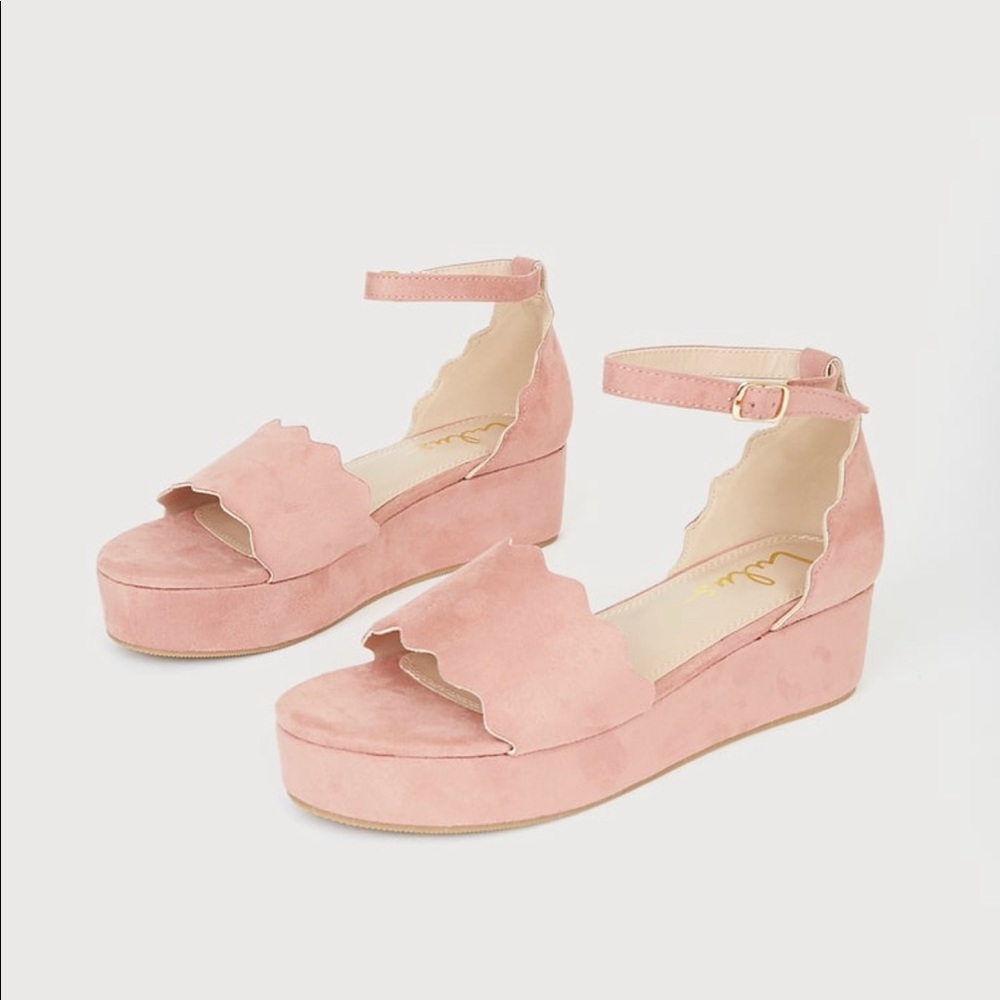 LULUS ELAYNA Dusty Rose Suede Ankle Strap Sandals Summer Shoes